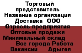 Торговый представитель › Название организации ­ Доставка, ООО › Отрасль предприятия ­ Оптовые продажи › Минимальный оклад ­ 27 000 - Все города Работа » Вакансии   . Адыгея респ.,Адыгейск г.